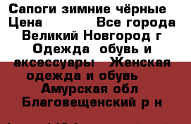 Сапоги зимние чёрные › Цена ­ 3 000 - Все города, Великий Новгород г. Одежда, обувь и аксессуары » Женская одежда и обувь   . Амурская обл.,Благовещенский р-н